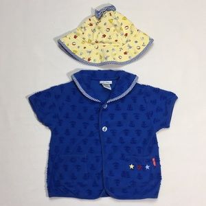 Adorable Le Top Toddler Girl Swim Cover Up & Hat